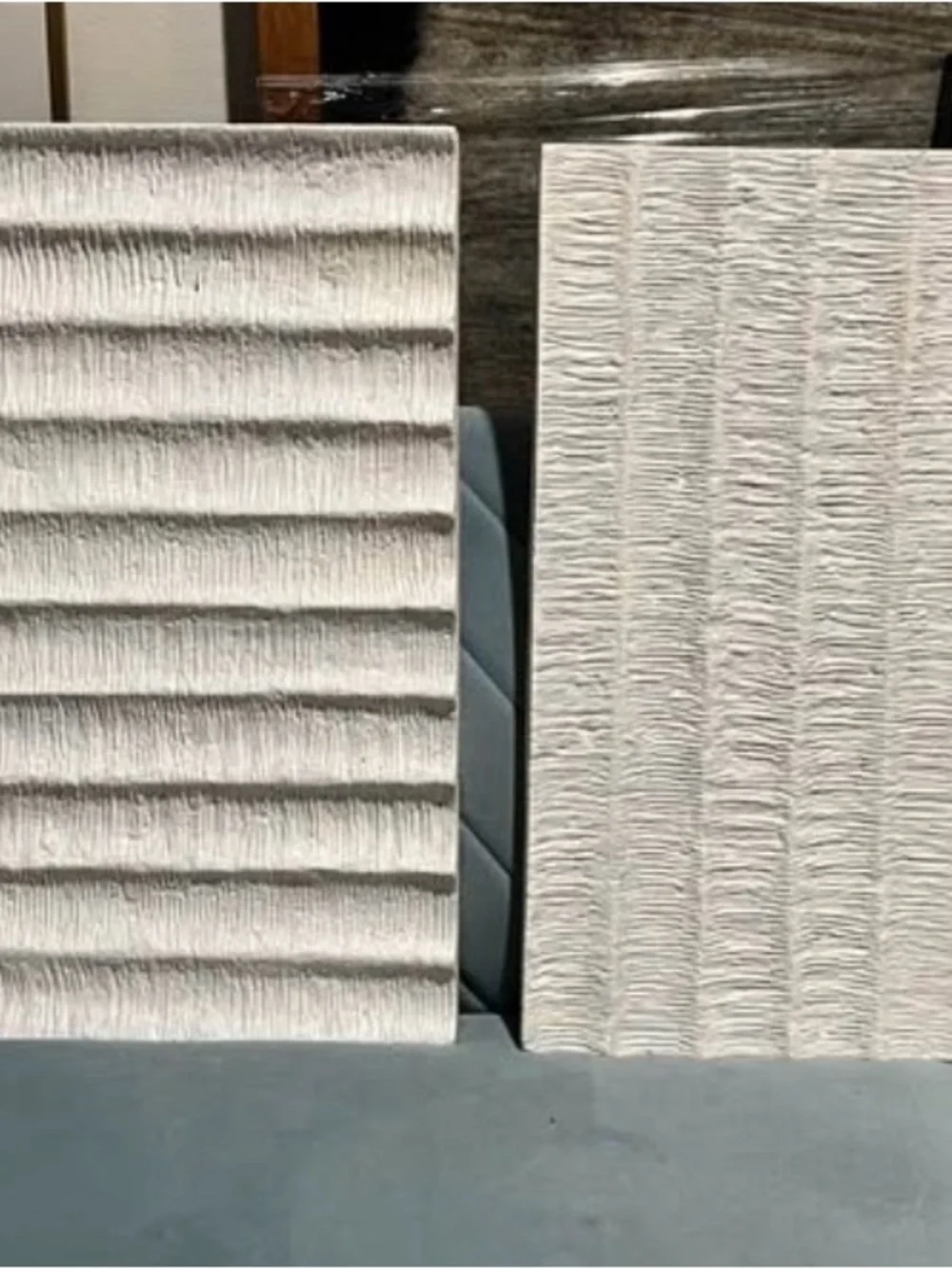 White volcanic Stone Wall Art (2 panels) crate & barrel